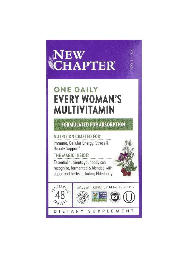 New Chapter, One Daily Every Woman's™ Multivitamin, 48 Vegetarian Tablets