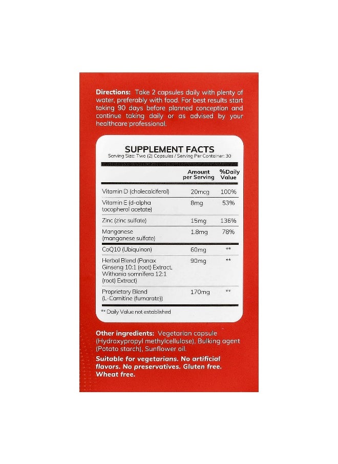 Conceive Plus, Men's Motility Support, 60 Vegetarian Capsules