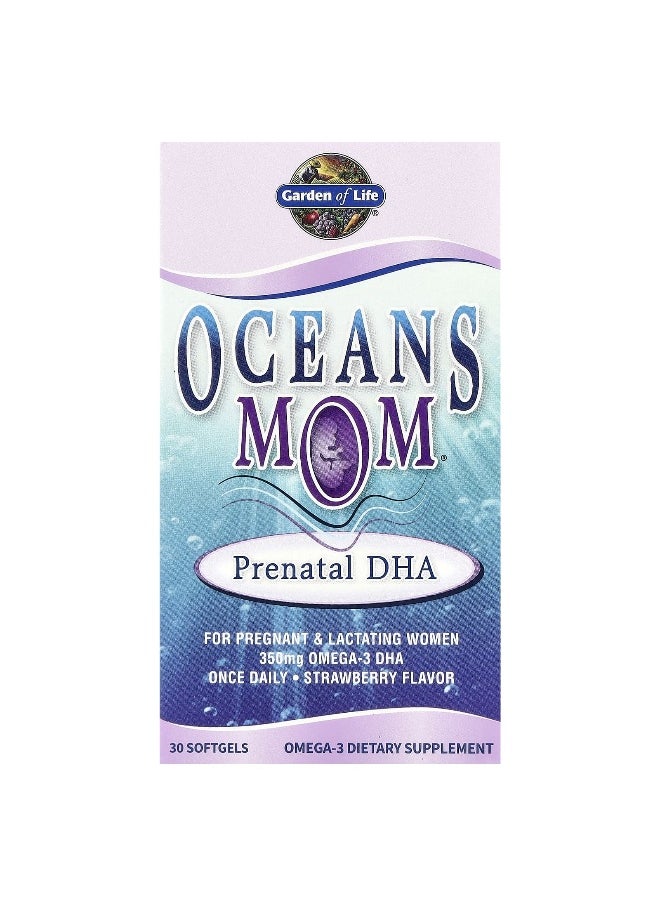 Garden of Life, Oceans Mom®, Prenatal DHA, Strawberry, 350 mg, 30 Softgels