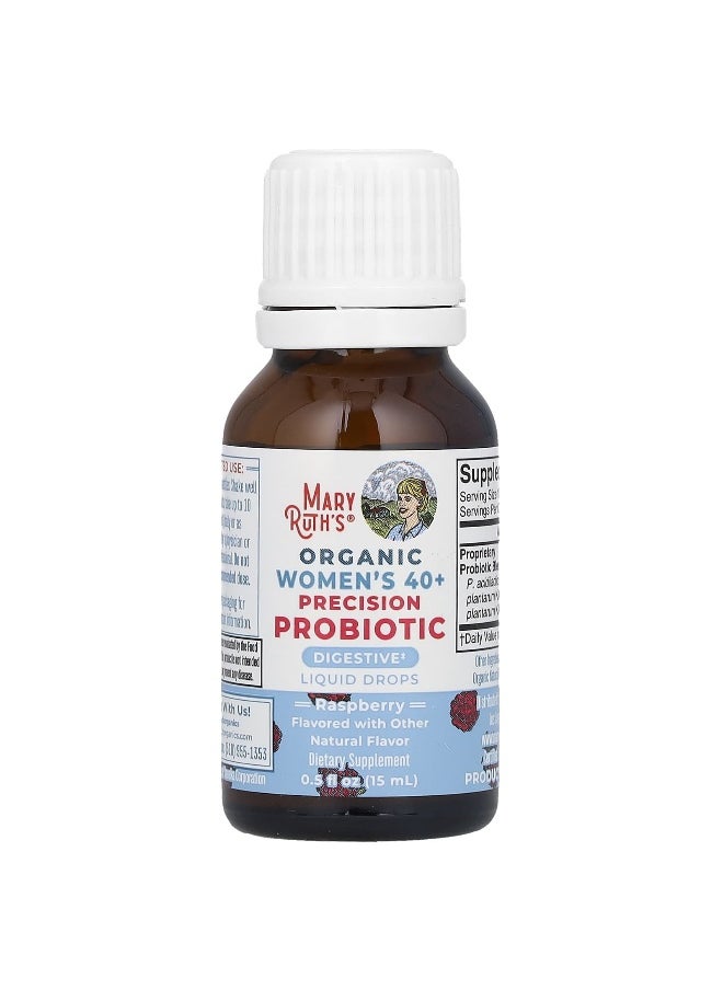 MaryRuth's, Organic Women's 40+ Precision Probiotic, Liquid Drops, Raspberry, 3 Billion CFU, 0.5 fl oz (15 ml)