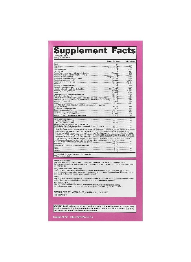 Metagenics, Wellness Essentials®, Daily Packs Women's Prime, 30 Packets
