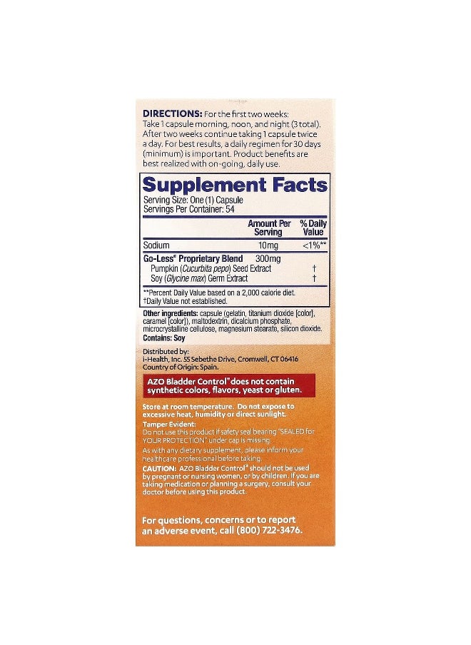 AZO, Bladder Control® , With Go-Less® , 54 Capsules