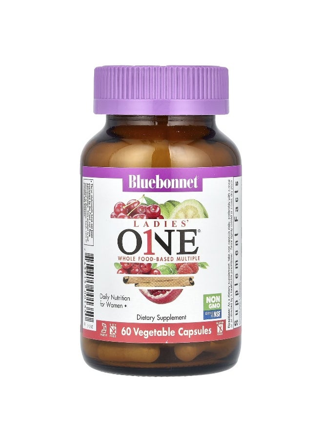 Bluebonnet Nutrition, Ladies' ONE®, Whole Food-Based Multiple, 60 Vegetables Capsules