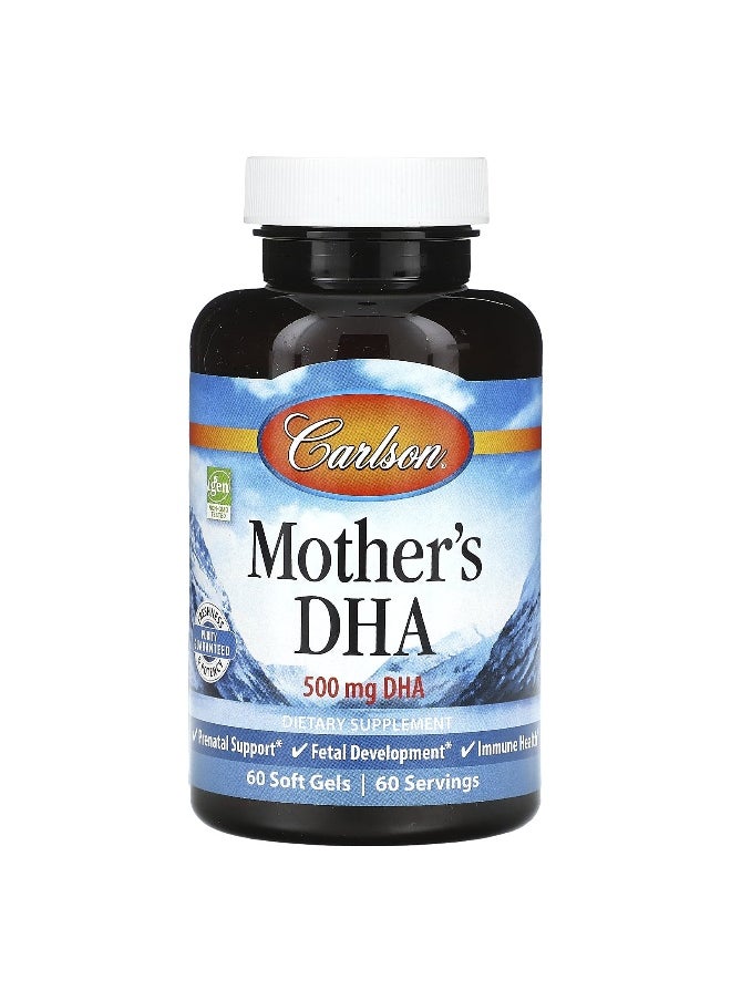 Carlson, Mother's DHA, 500 mg, 60 Soft Gels