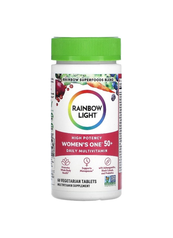 Rainbow Light, Women's One 50+, Daily Multivitamin, High Potency , 60 Vegetarian Tablets