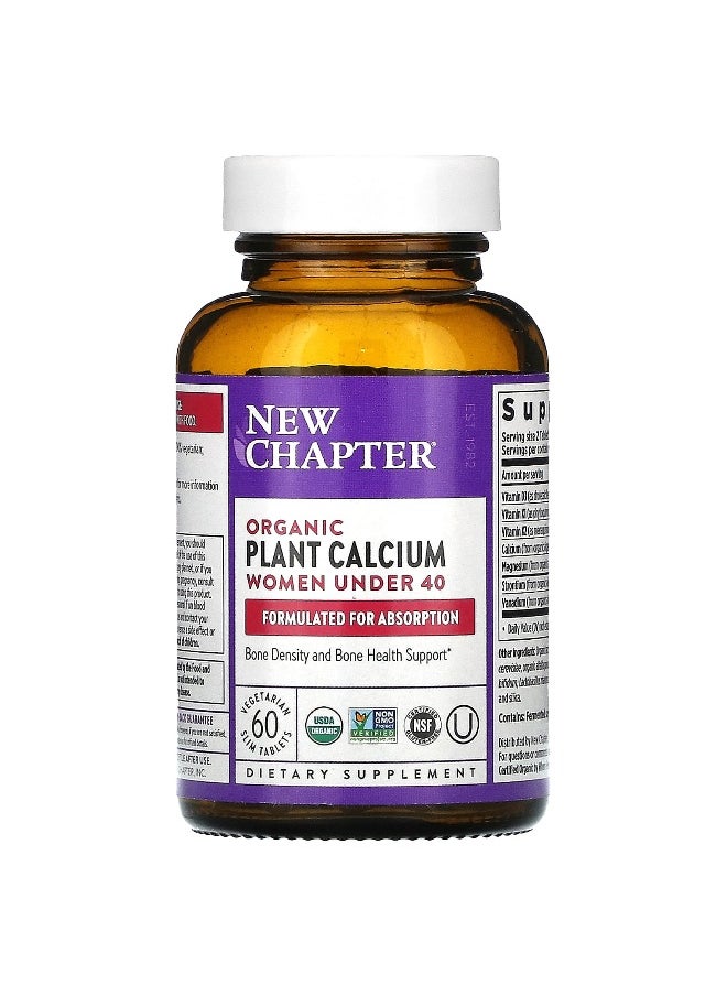 New Chapter, Organic Plant Calcium, Women Under 40, 60 Vegetarian Slim Tablets
