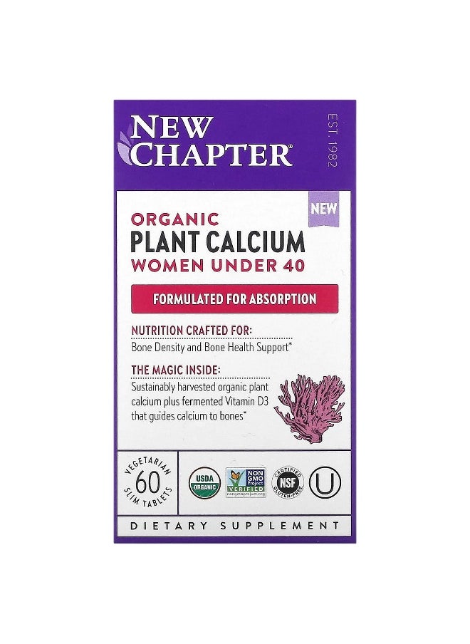 New Chapter, Organic Plant Calcium, Women Under 40, 60 Vegetarian Slim Tablets