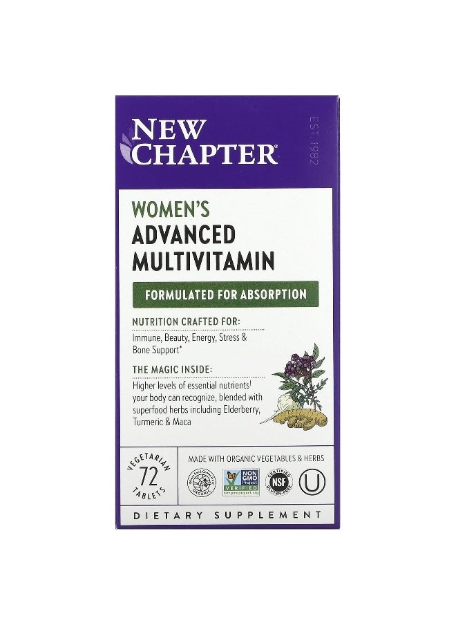 New Chapter, Women's Advanced Multivitamin, 72 Vegetarian Tablets
