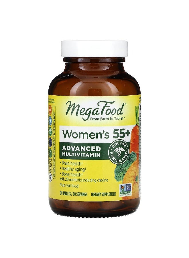 MegaFood, Women's 55+, Advanced Multivitamin, 120 Tablets