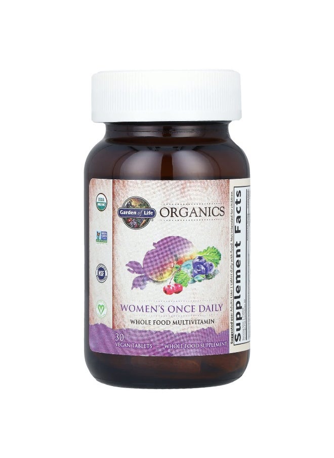 Garden of Life, Organics, Women's Once Daily, 30 Vegan Tablets