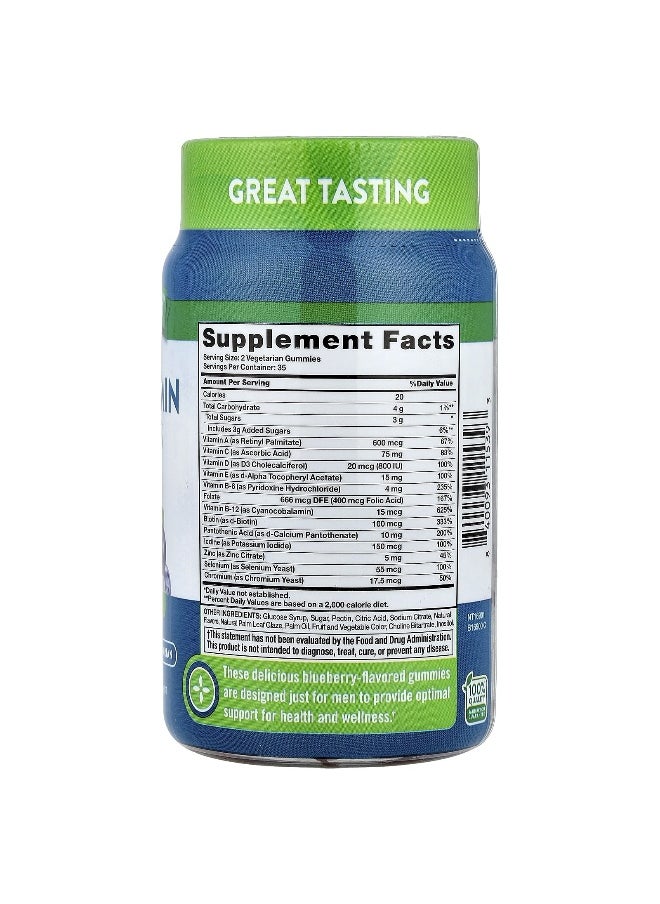 Nature's Truth, Men's Multivitamin Gummies + B12, D3, Zinc, Delicious Blueberry, 70 Gummies