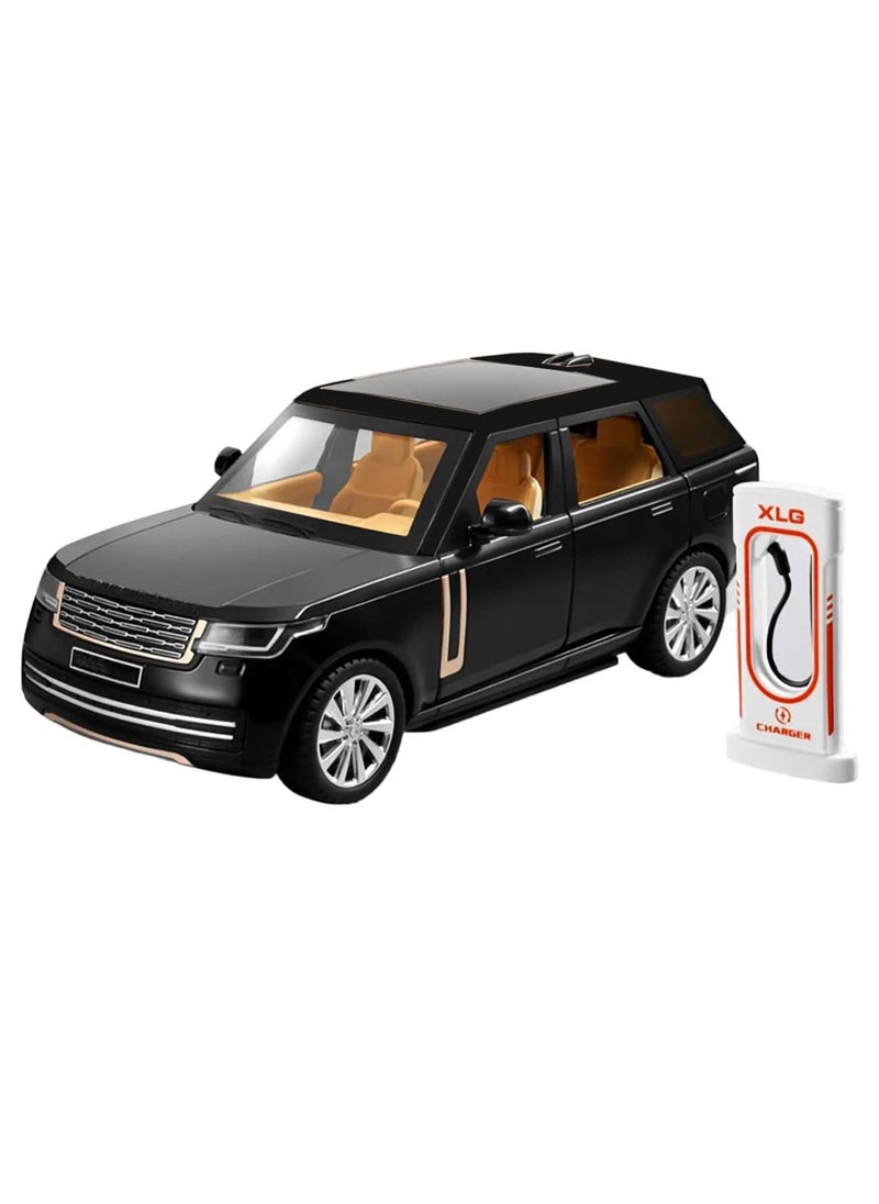 Pull Back Action 1:24 Scale Diecast Model Alloy Metal Toy Car for Kids with Openable Doors & Light