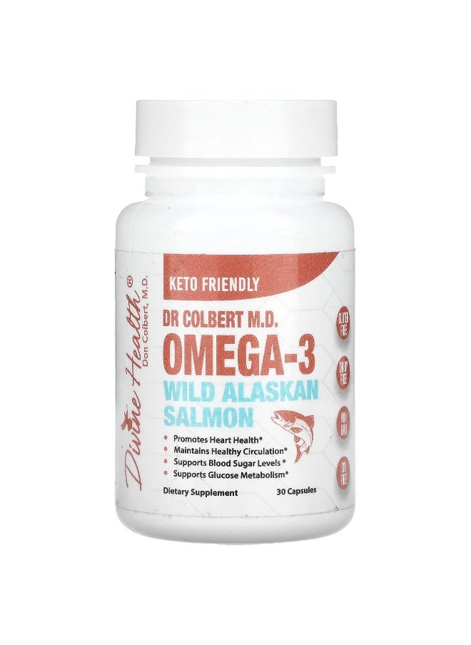 Divine Health, Dr Colbert M.D. Omega-3 Wild Alaskan Salmon, 30 Capsules