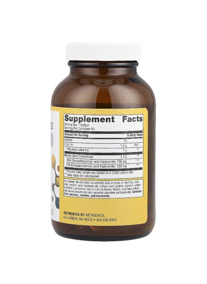 Metagenics, OmegaGenics®, Neuro Fish Oil, 1,000 mg, 60 Softgels