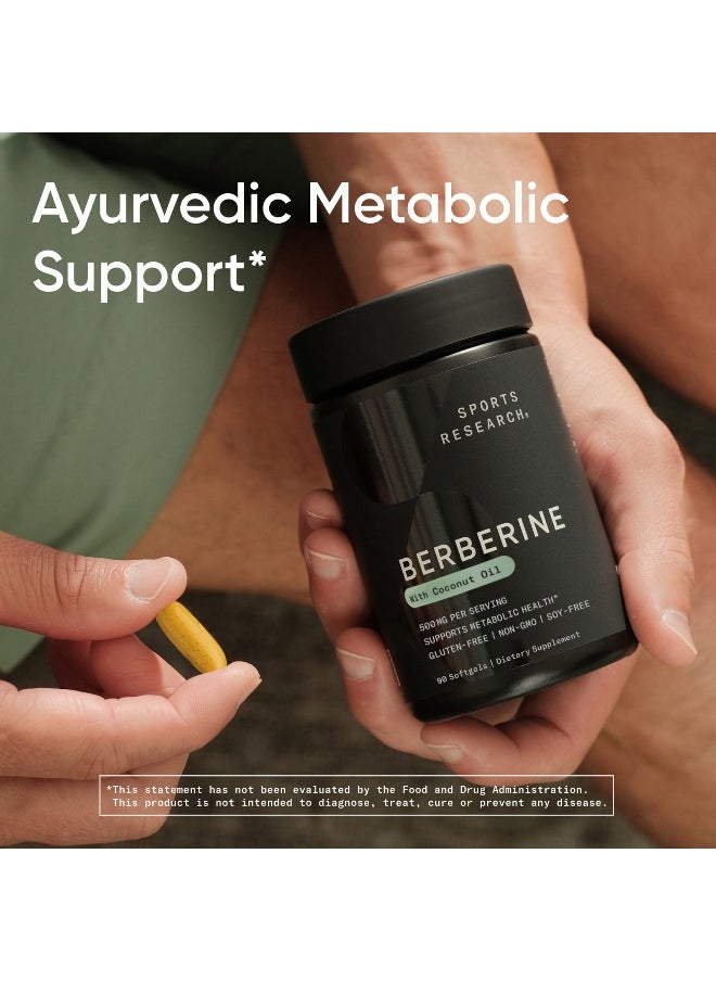 Sports Research, Berberine With Coconut Oil, 500 mg, 90 Softgels