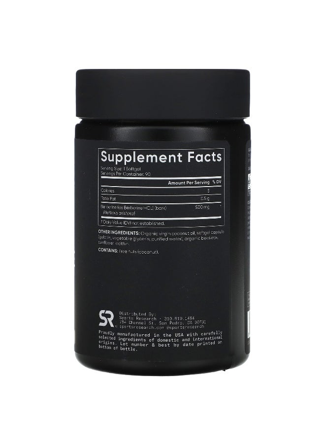 Sports Research, Berberine With Coconut Oil, 500 mg, 90 Softgels