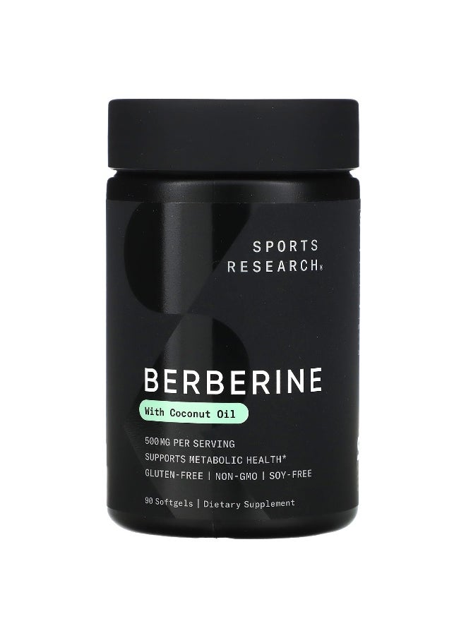 Sports Research, Berberine With Coconut Oil, 500 mg, 90 Softgels