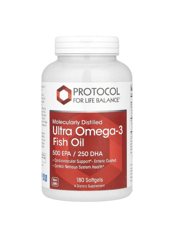 Protocol for Life Balance, Molecularly Distilled Ultra Omega-3 Fish Oil, 1,000 mg, 180 Softgels
