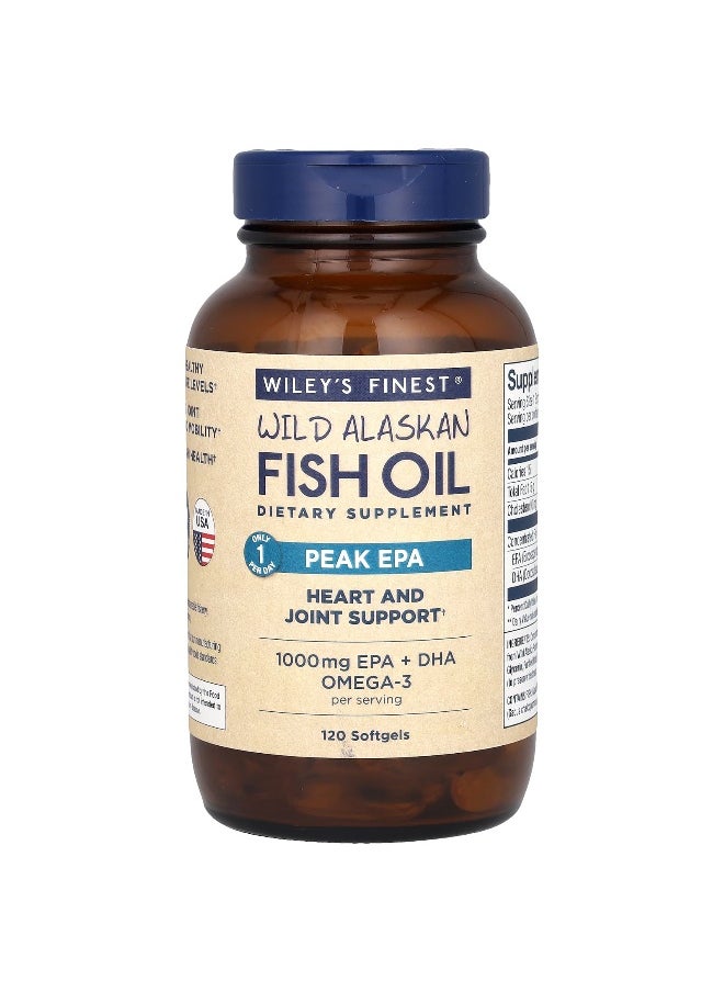 Wiley's Finest, Wild Alaskan Fish Oil, Peak EPA, 120 Softgels