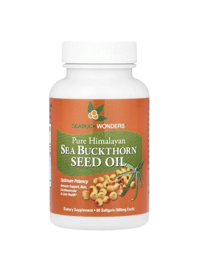SeaBuckWonders, Sea Buckthorn Seed Oil, 1,000 mg, 60 Softgels (500 mg per Softgel)