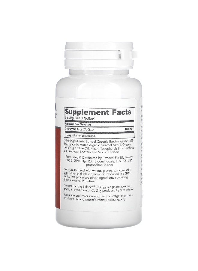 Protocol for Life Balance, CoQ10, 100 mg, 90 Softgels