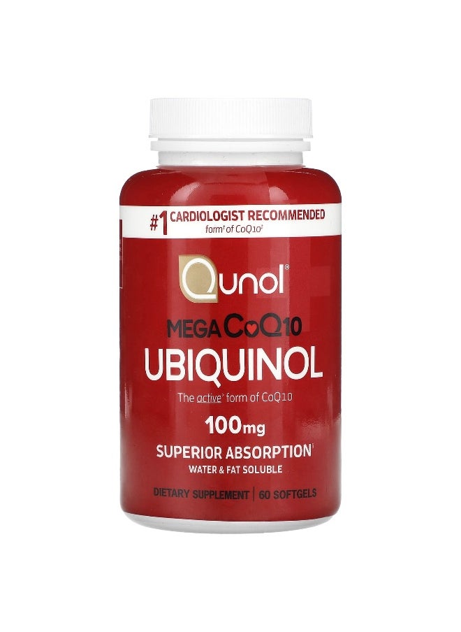 Qunol, Mega CoQ10 Ubiquinol, 100 mg, 60 Softgels