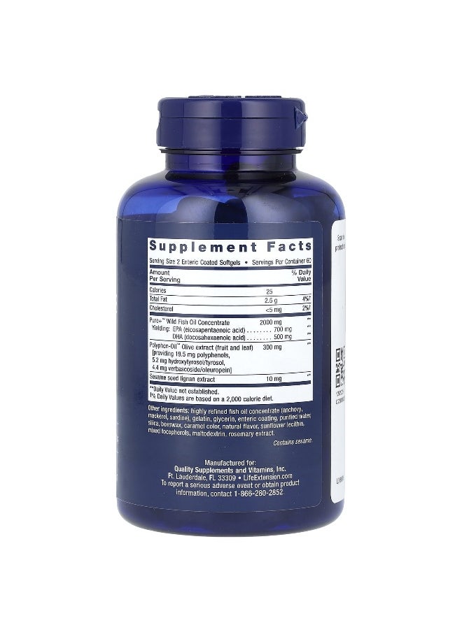 Life Extension, Super Omega-3, EPA/DHA Fish Oil, 120 Enteric Coated Softgels