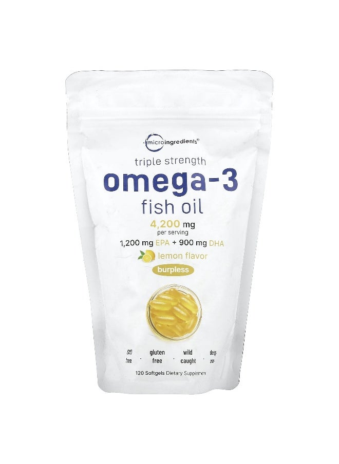 Micro Ingredients, Omega-3 Fish Oil, Triple Strength, Lemon, 4,200 mg, 120 Softgels (1,400 mg per Softgel)