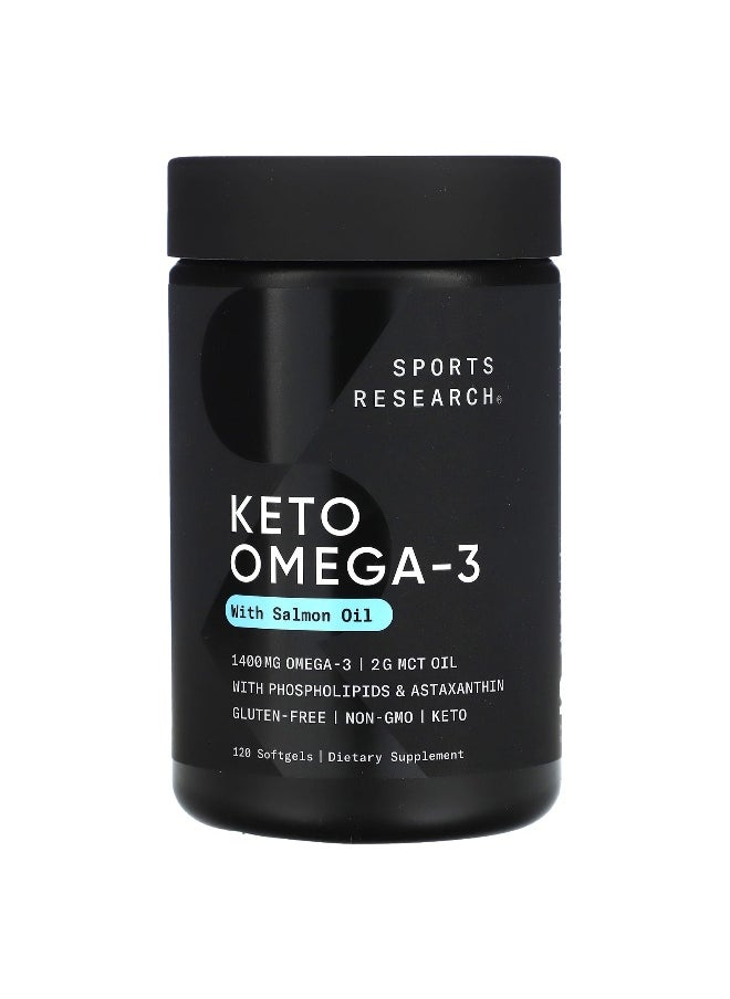 Sports Research, Keto Omega-3 with Salmon Oil, 120 Softgels