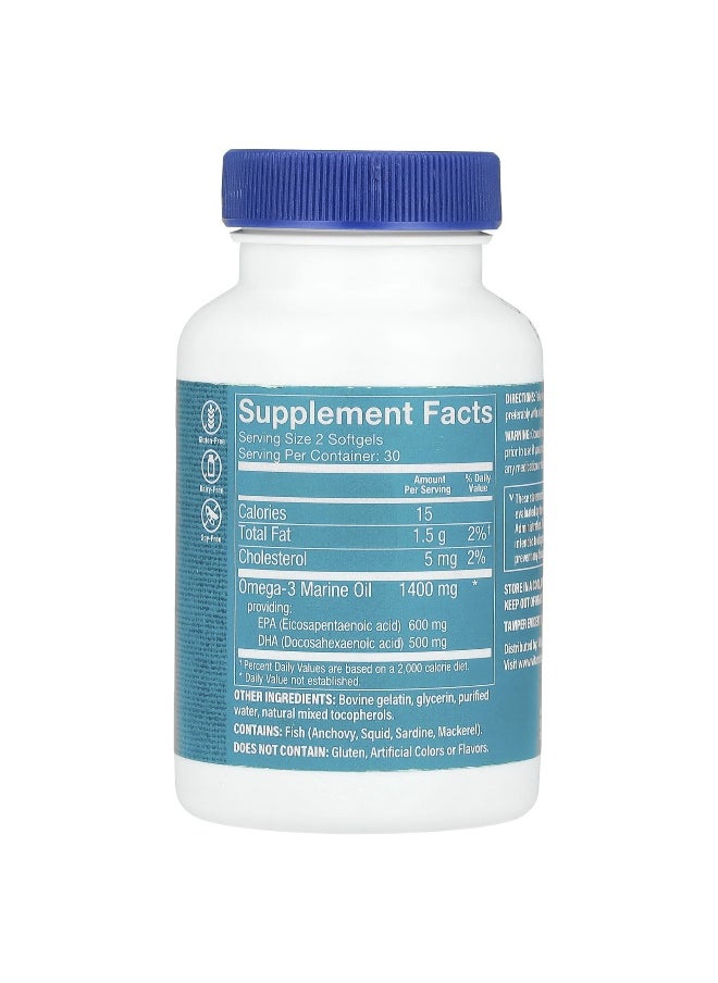 The Vitamin Shoppe, Omega-3 Mini, High Potency, 1,100 mg, 60 Softgels (550 mg Per Softgel)
