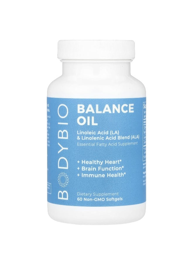 BodyBio, Balance Oil, Linoleic Acid (LA) & Linolenic Acid Blend (ALA), 60 Non-GMO Softgels