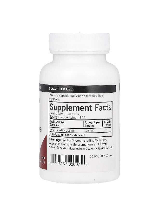 Kirkman Labs, DMG (Dimethylglycine), 125 mg, 100 Capsules