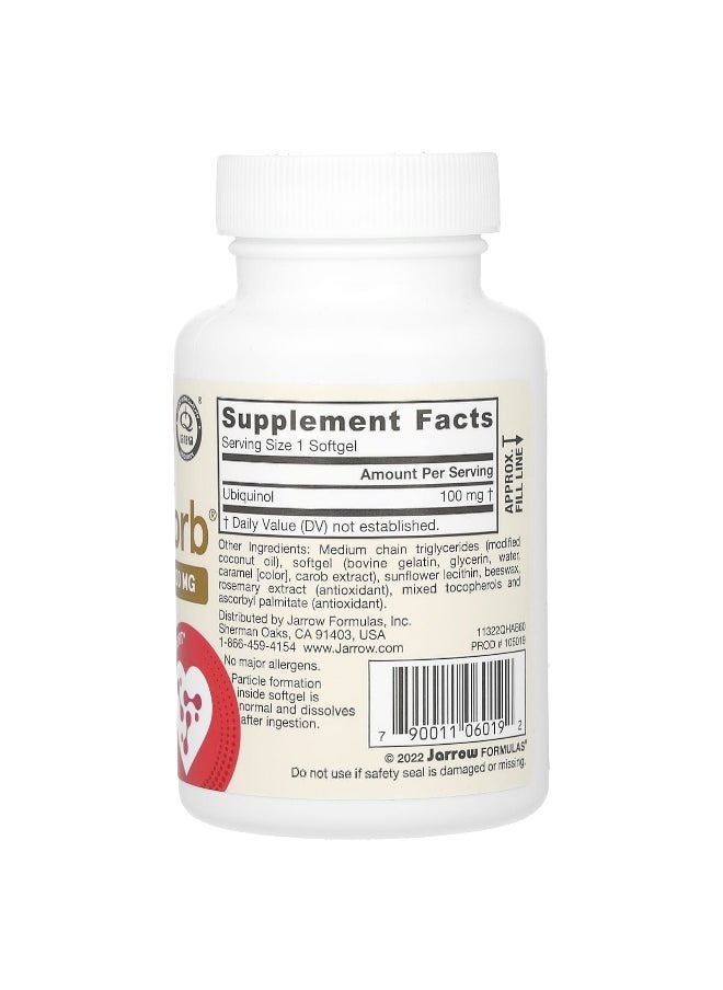 Jarrow Formulas, Ubiquinol QH-Absorb, Max Absorption, 100 mg, 60 Softgels