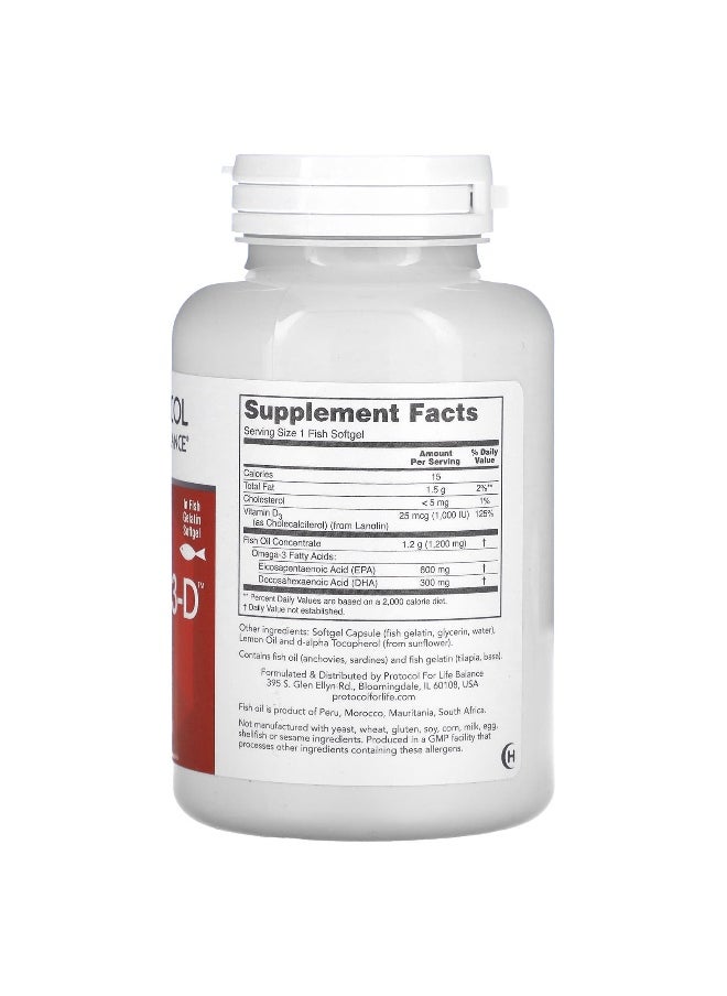 Protocol for Life Balance, Ultra Omega 3-D , 90 Fish Softgels