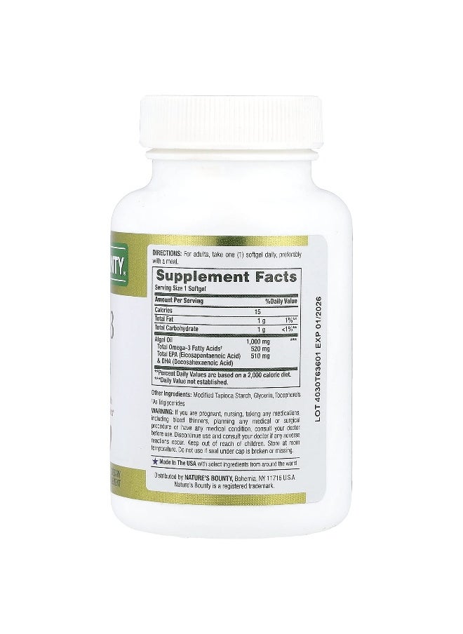 Nature's Bounty, Plant-Based Omega-3, 1,000 mg, 30 Vegetarian Softgels