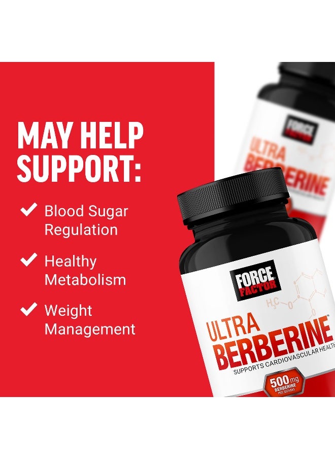 Force Factor, Ultra Berberine, Glucose & Metabolism Formula, 500 mg, 60 Vegetable Capsules (250 mg Per Capsule)