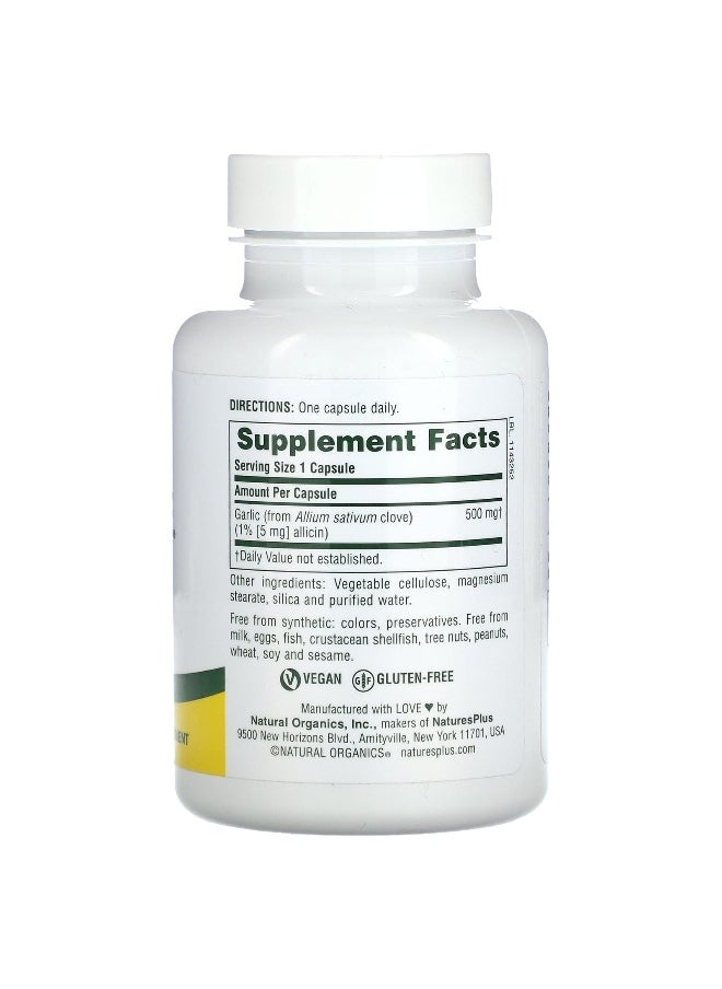 NaturesPlus, Garlite, 500 mg, 90 Capsules