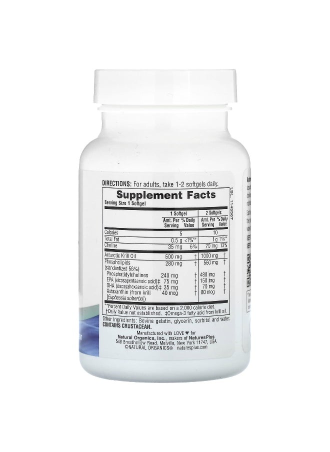 NaturesPlus, Antarctic Krill Oil, 500 mg, 60 Softgels