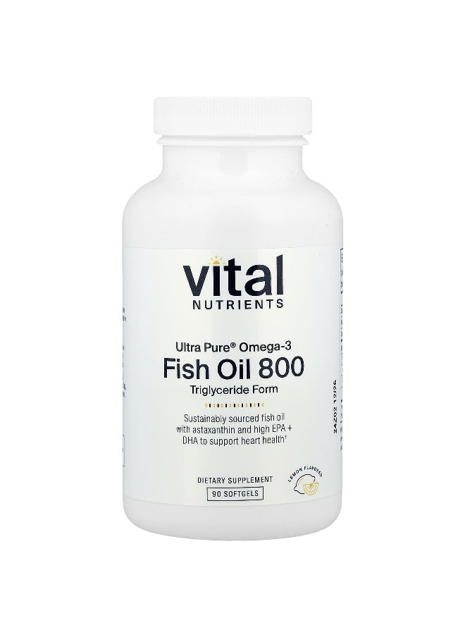 Vital Nutrients, Ultra Pure® Omega-3, Fish Oil 800, Lemon, 90 Softgels
