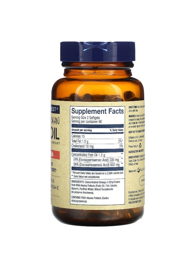 Wiley's Finest, Wild Alaskan Fish Oil, Peak DHA, 180 Softgels