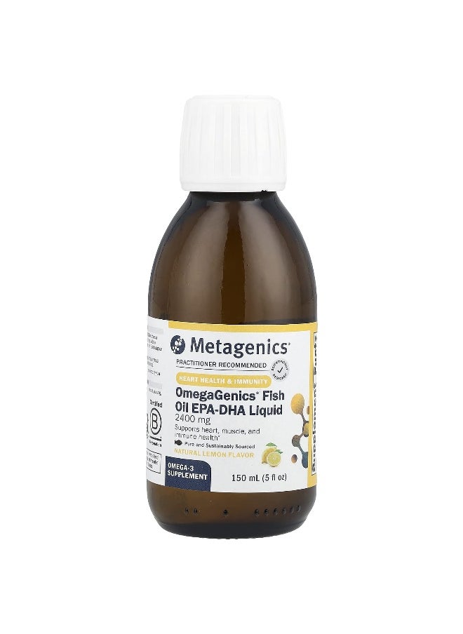 Metagenics, OmegaGenics®, Fish Oil EPA-DHA Liquid, Natural Lemon, 5 fl oz (150 ml)
