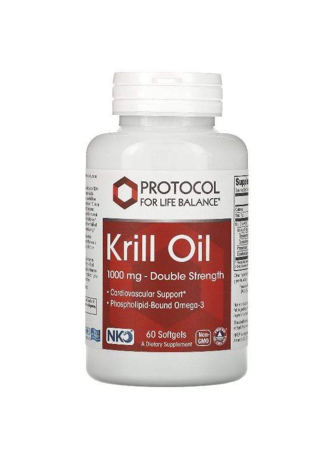 Protocol for Life Balance, Krill Oil, Double Strength, 1,000 mg, 60 Softgels