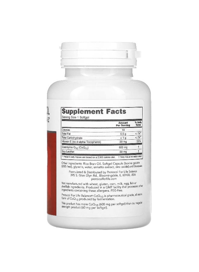 Protocol for Life Balance, CoQ10, Maximum Strength, 600 mg, 60 Softgels