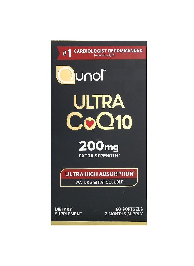 Qunol, Ultra CoQ10, Extra Strength, 200 mg, 60 Softgels
