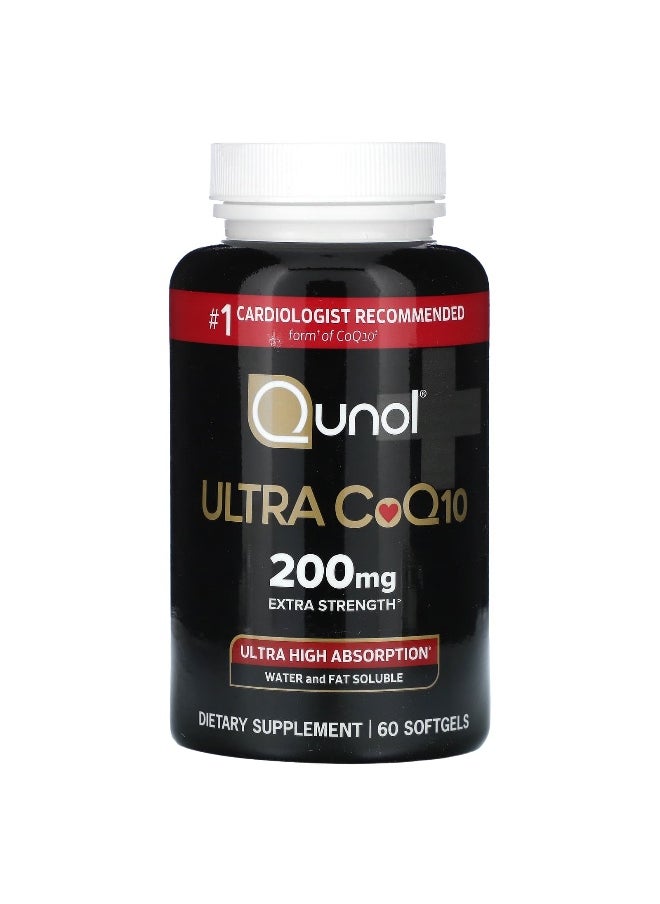 Qunol, Ultra CoQ10, Extra Strength, 200 mg, 60 Softgels