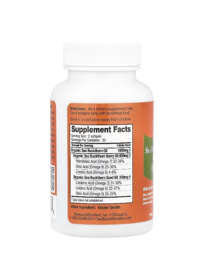 SeaBuckWonders, Omega-7 Complete™, Sea Buckthorn Oil Blend, 1,000 mg, 60 Softgels (500 mg Per Softgel)