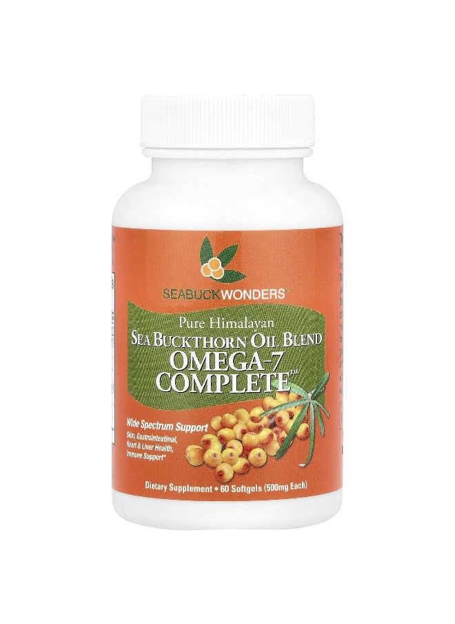 SeaBuckWonders, Omega-7 Complete™, Sea Buckthorn Oil Blend, 1,000 mg, 60 Softgels (500 mg Per Softgel)