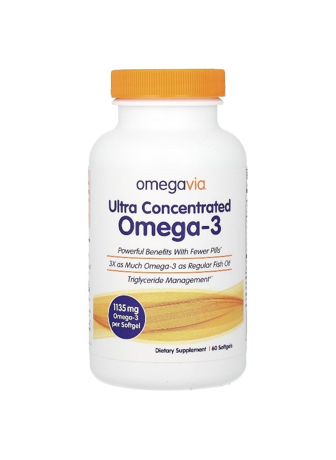 OmegaVia, Ultra Concentrated Omega-3, 1,135 mg, 60 Softgels