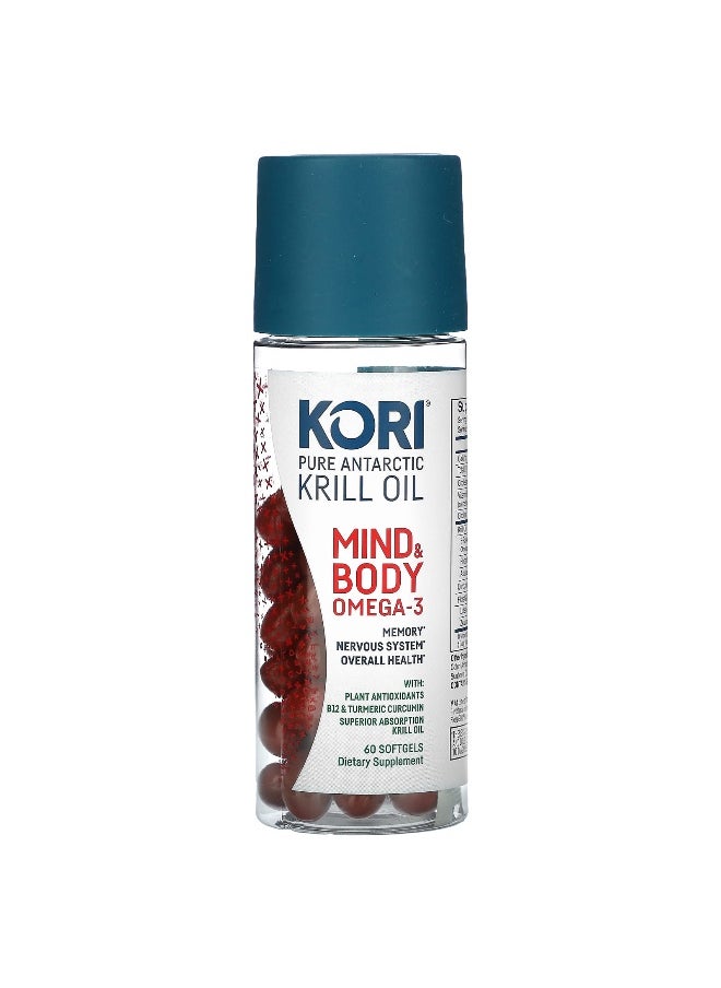 Kori, Pure Atlantic Krill Oil, Mind & Body Omega-3, 60 Softgels