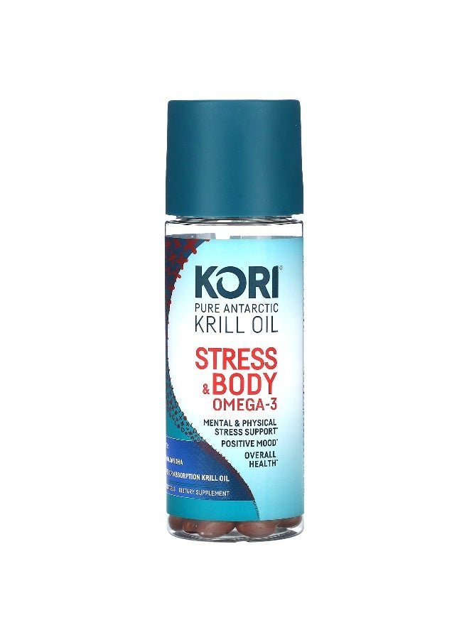 Kori, Pure Antarctic Krill Oil, Stress & Body Omega-3 with Ashwagandha, 80 Softgels
